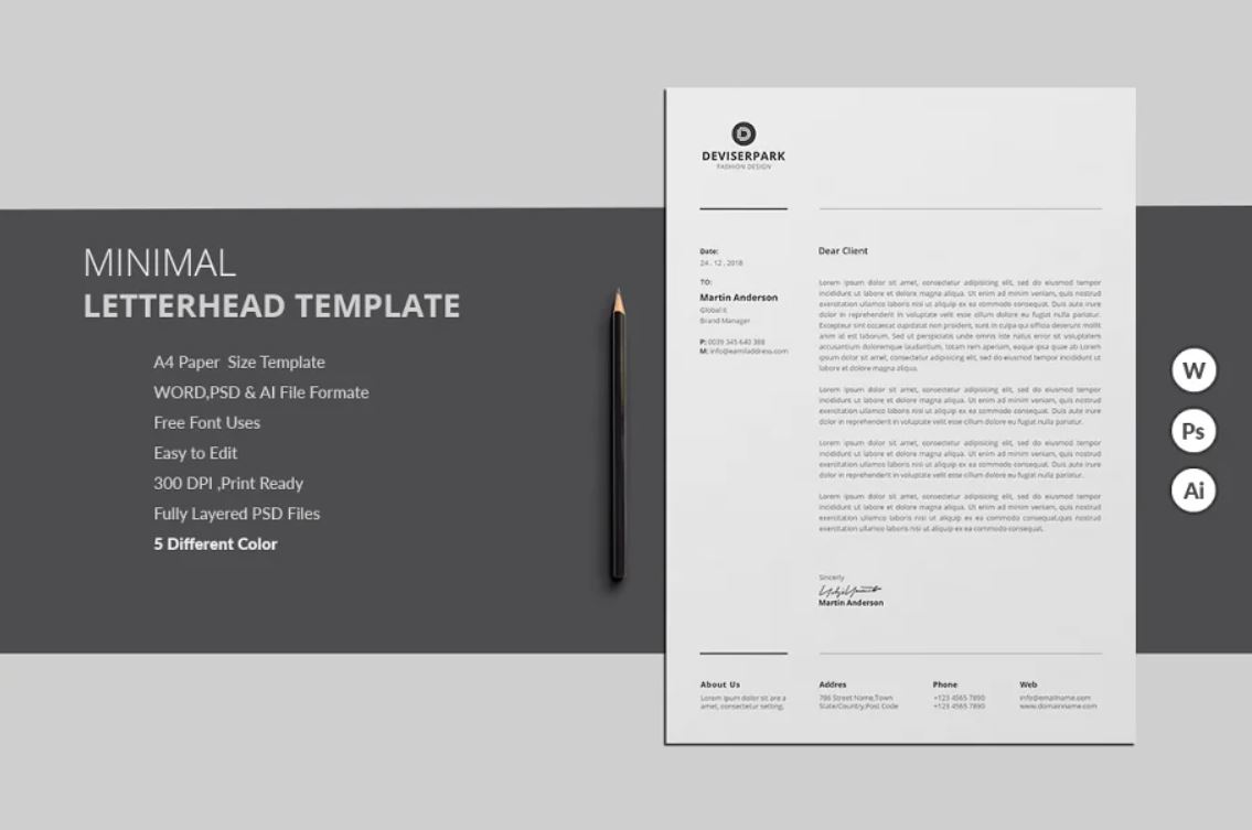 A4 Simple Letterhead Template Download