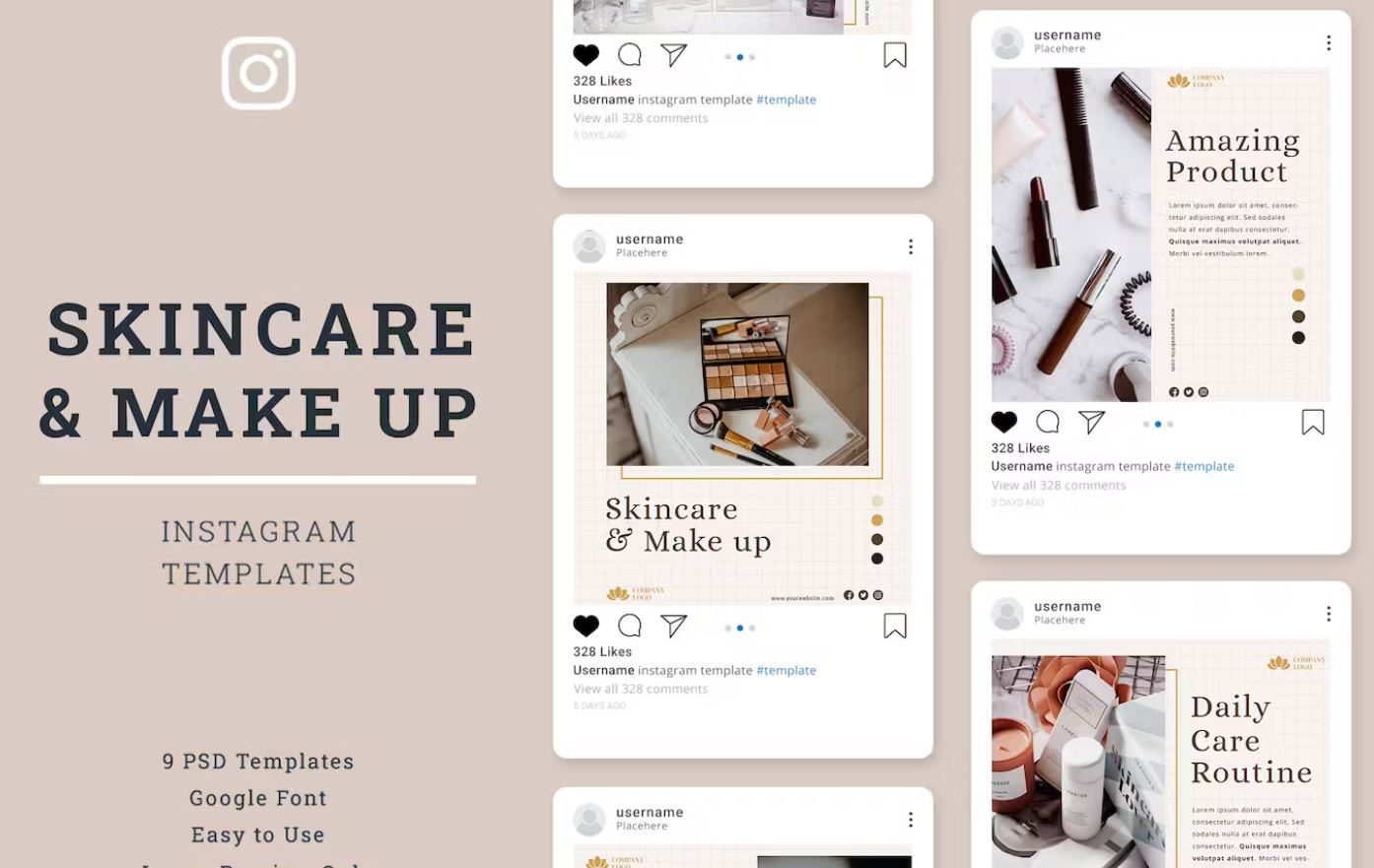 Skincare-brand-Instagram-templates