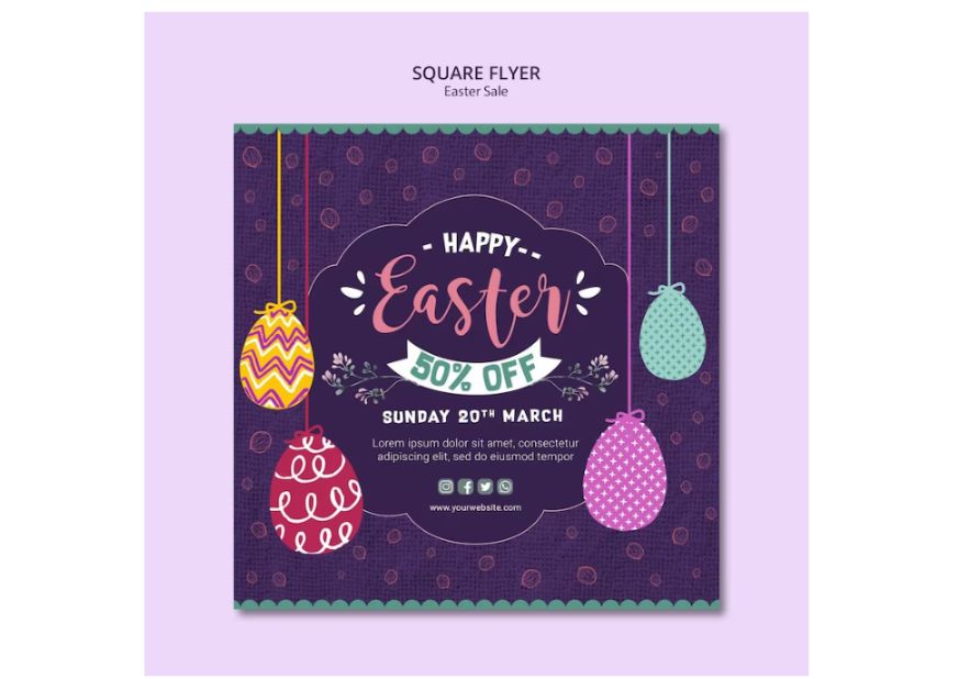 Square Easter Card Design