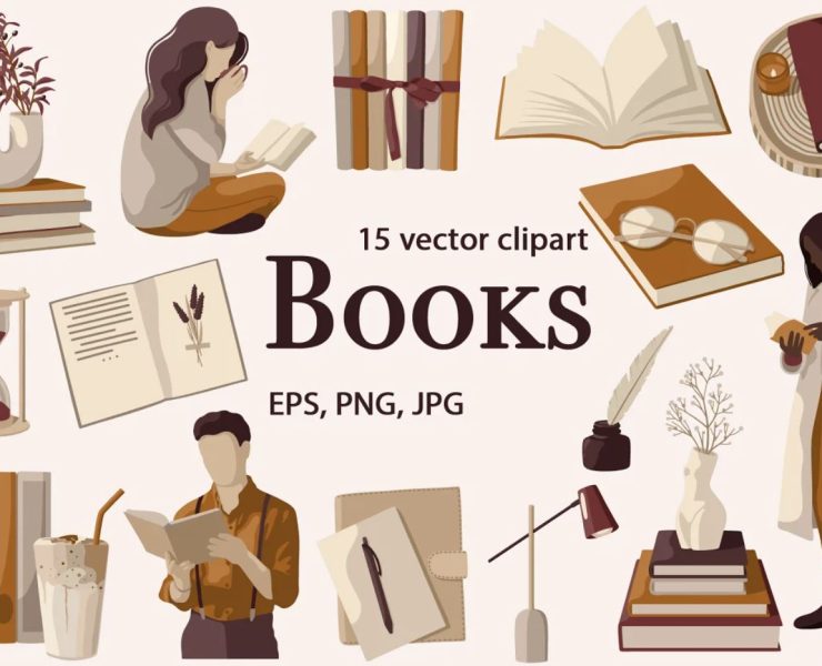 17+ Free Book Reader Clipart Ai PNG Download