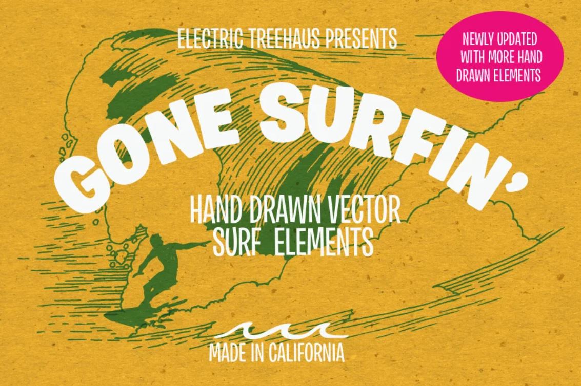 Hand Drawn Surfing Artwork