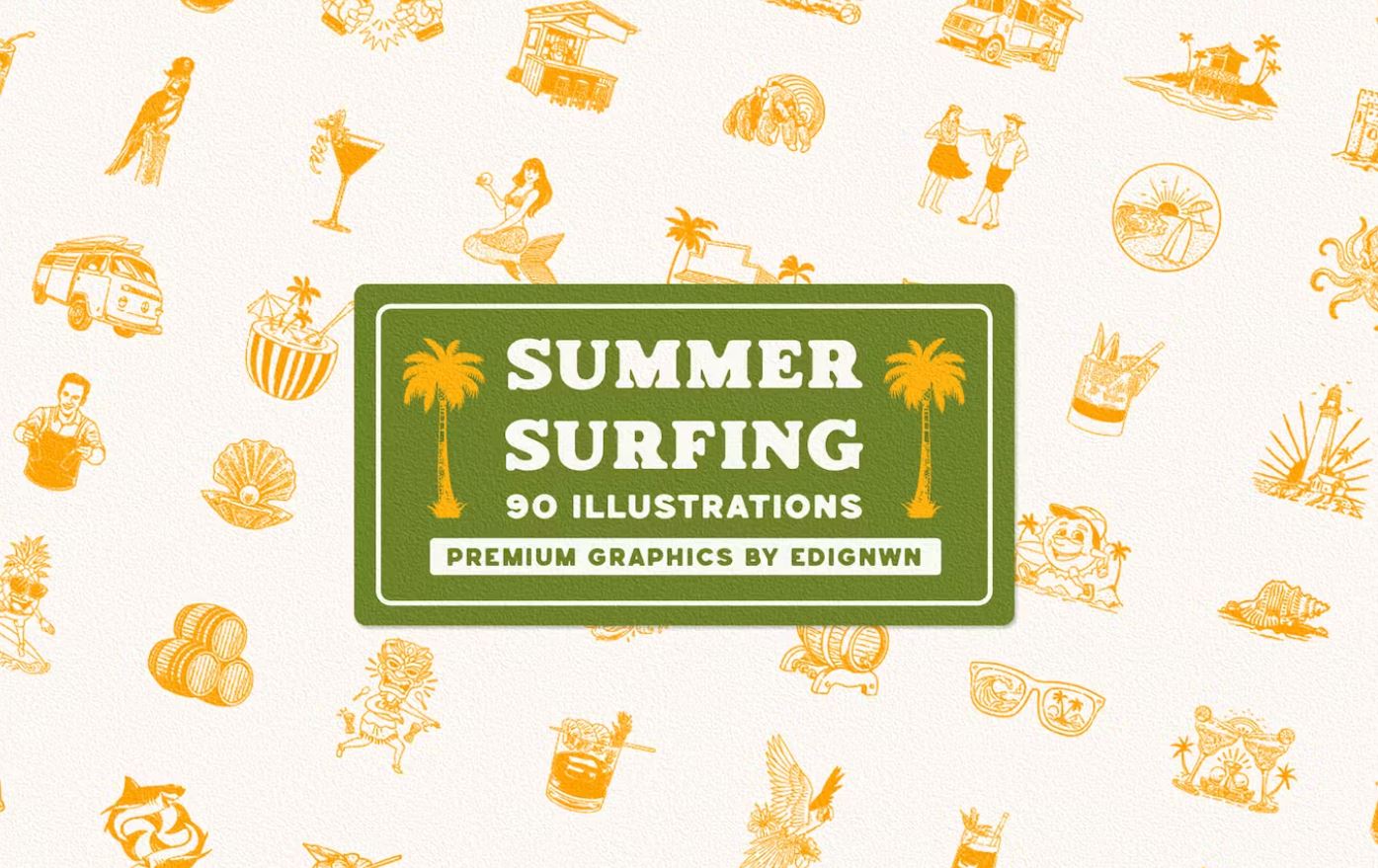 90 Surfing Clipart Vector Elements