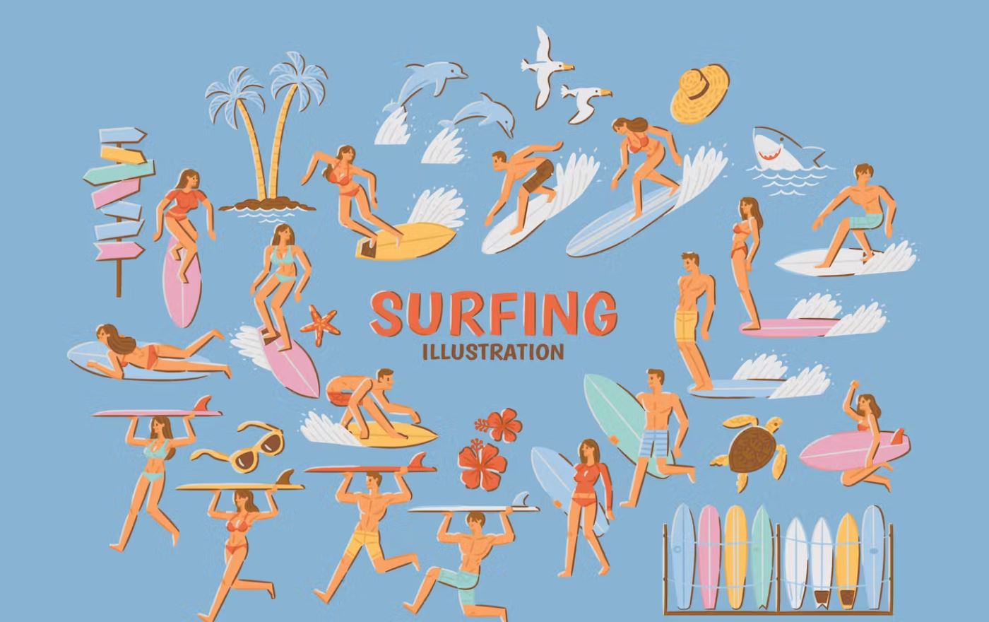 Professional Surfing Vector Designs