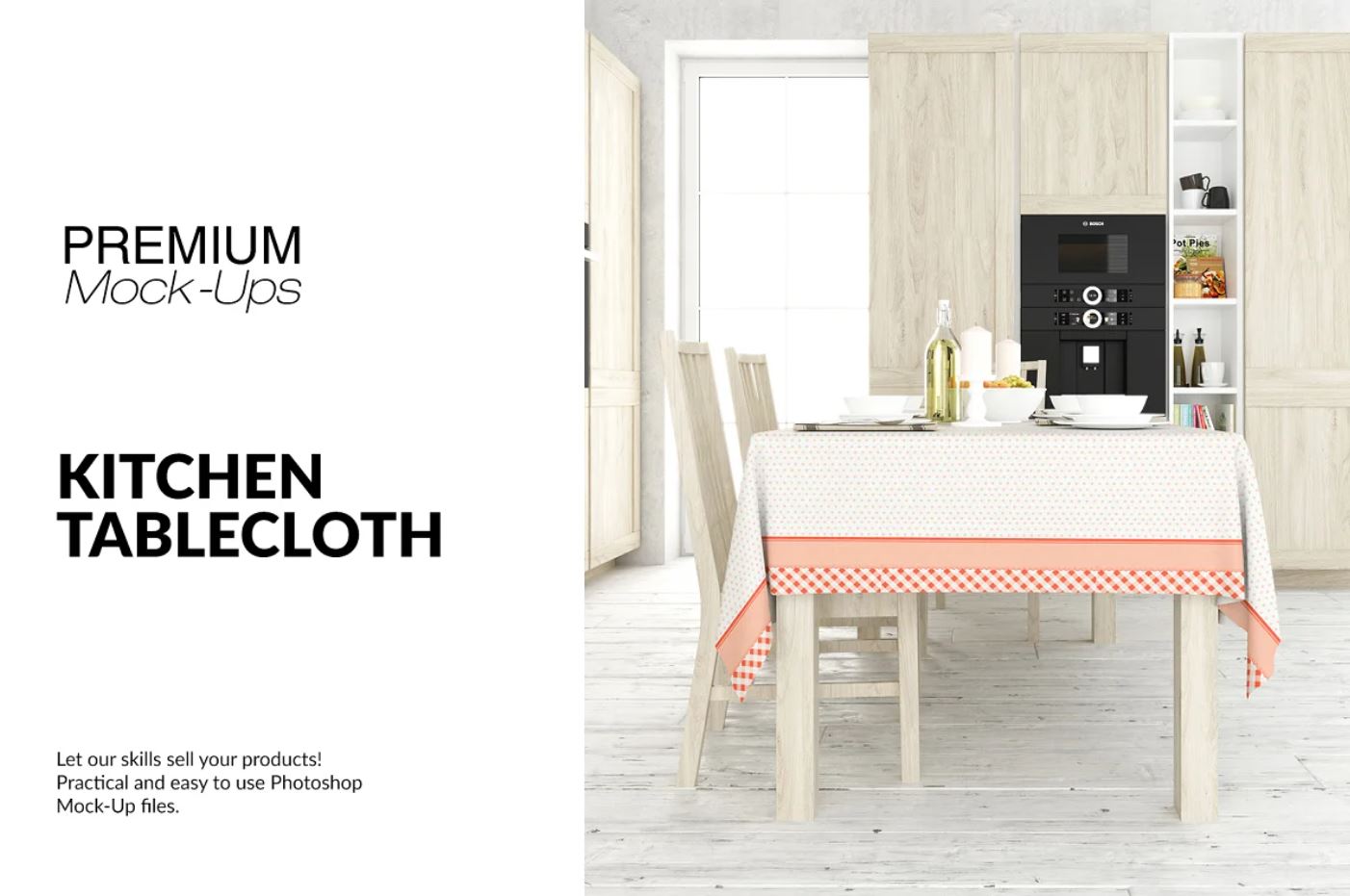 Realistic Tablecloth and kitchen Cloth Mockup PSD Download