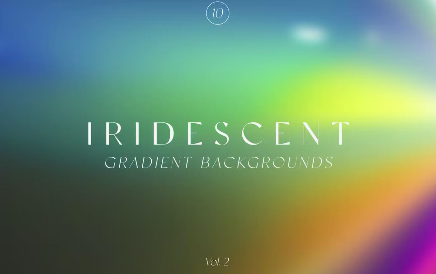 10 Iridescent style textured gradients backgrounds