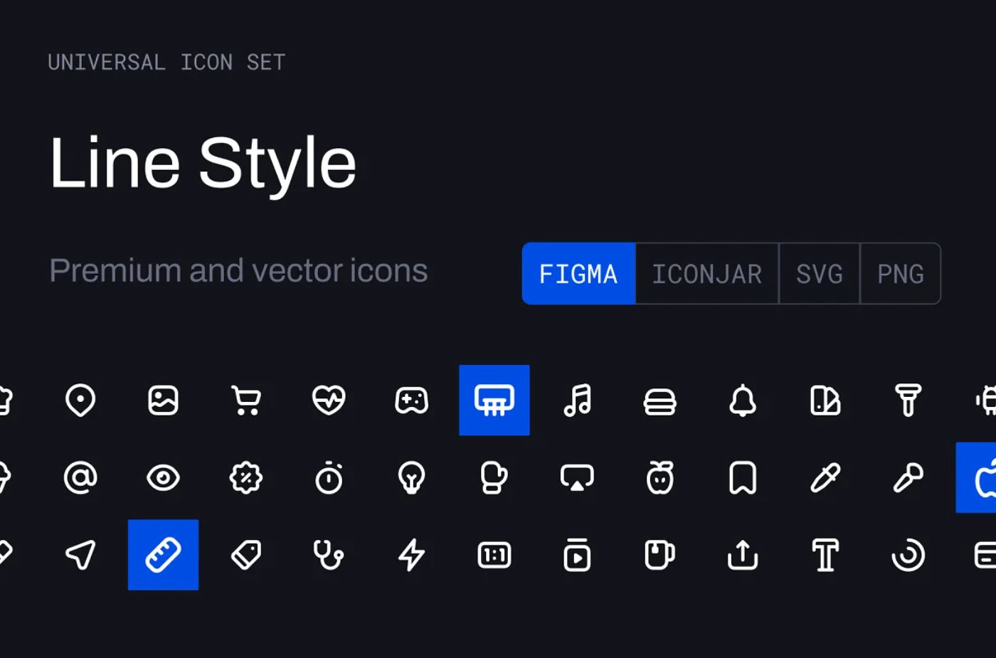 Linear Style Web Design Icons Set