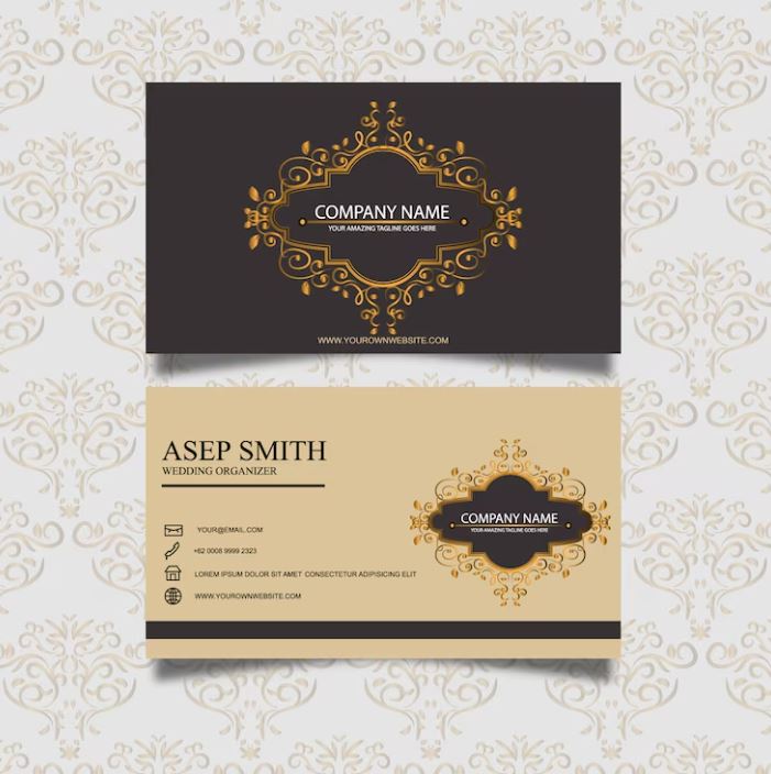 Business card design for a wedding organizer
