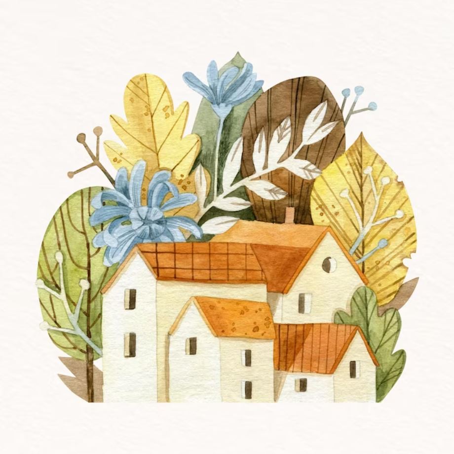 15+ Watercolor House Illustrations Ai PNG Free Download - Graphic Cloud