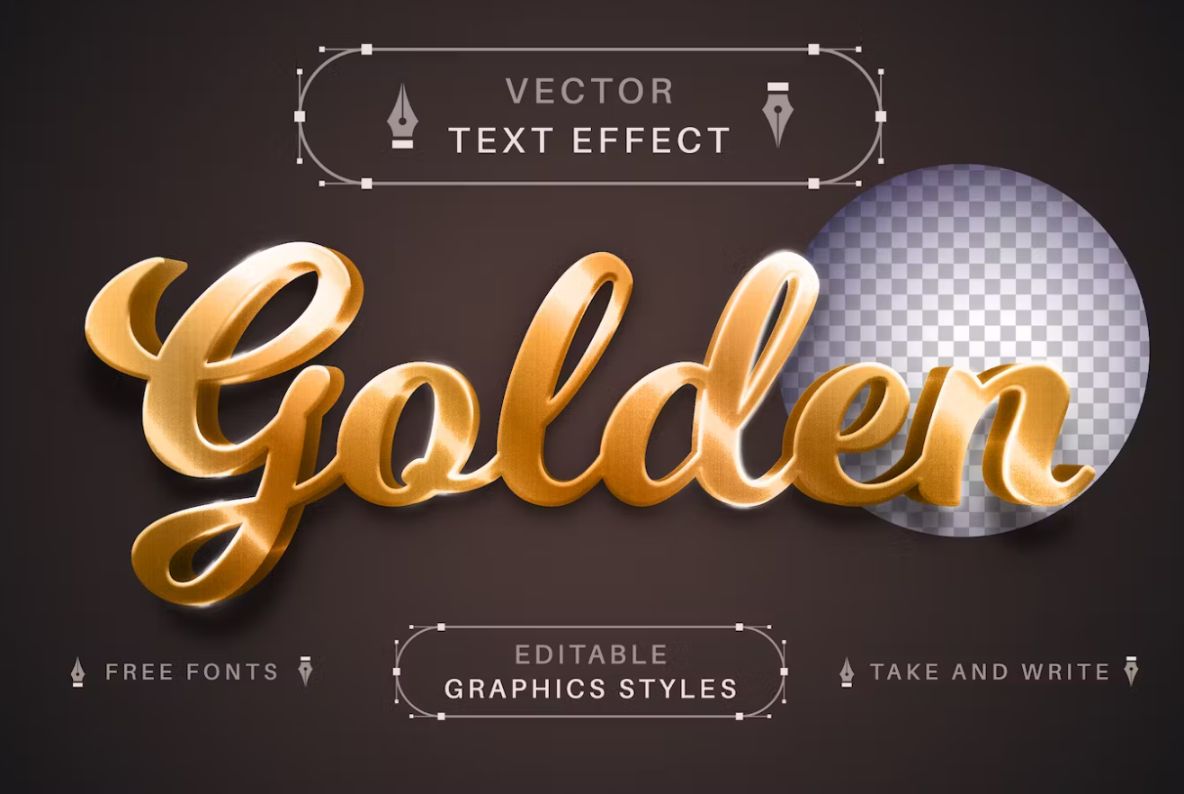 Editable Golden Vector Effect PSD Download