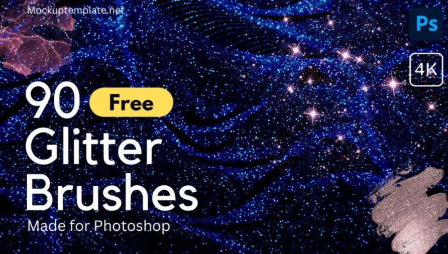Free 90 Glitter Brushes PSD