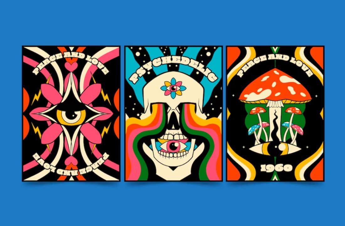 Free Psychedelic Poster Elements