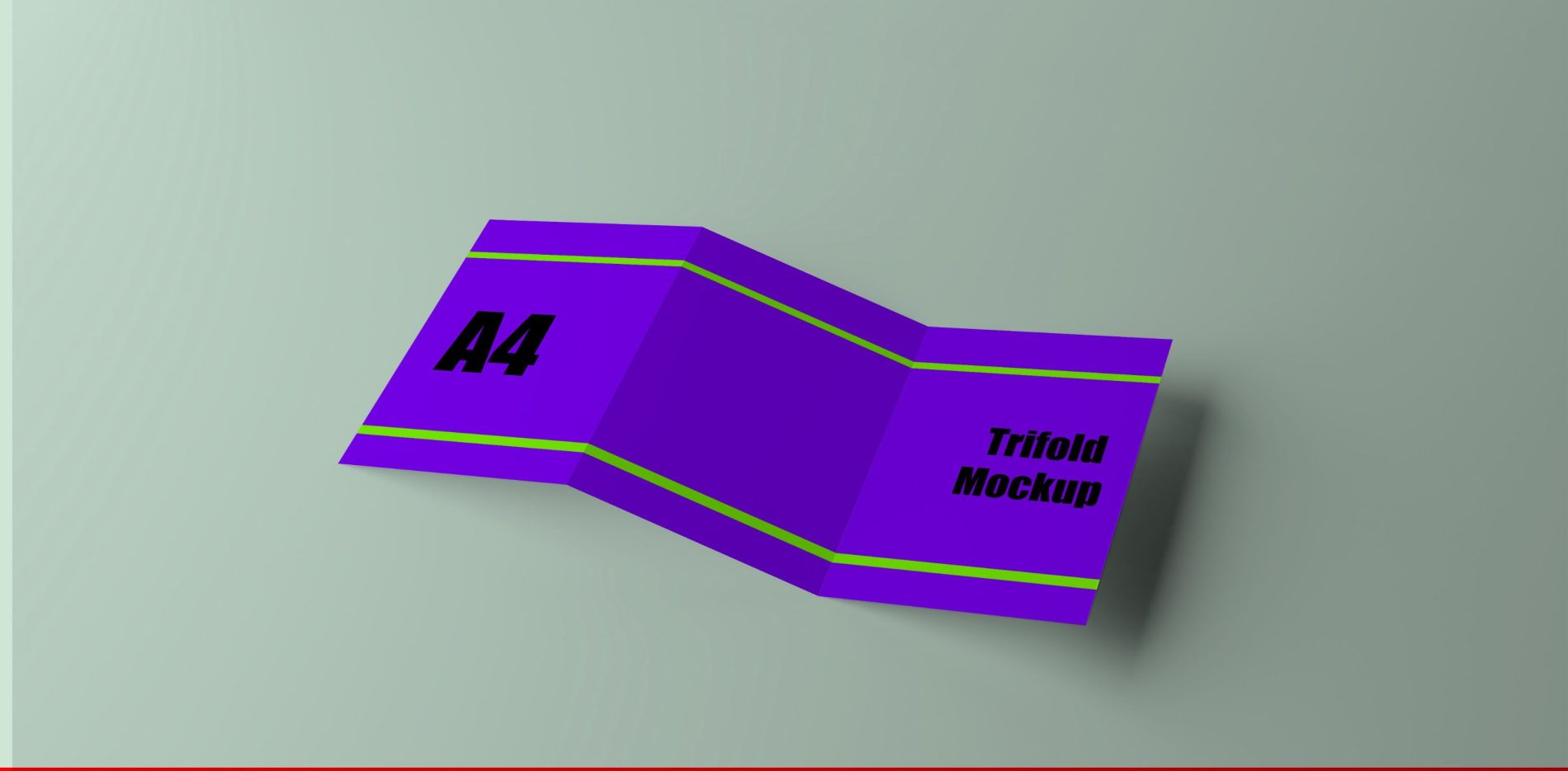 A4 Tri Fold Mockup PSD