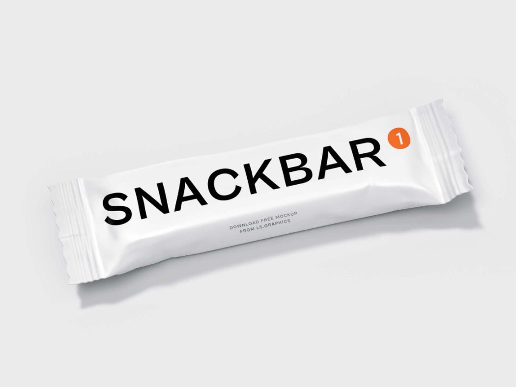 Free Snack Bar Mockup Template with Shadow in presentation