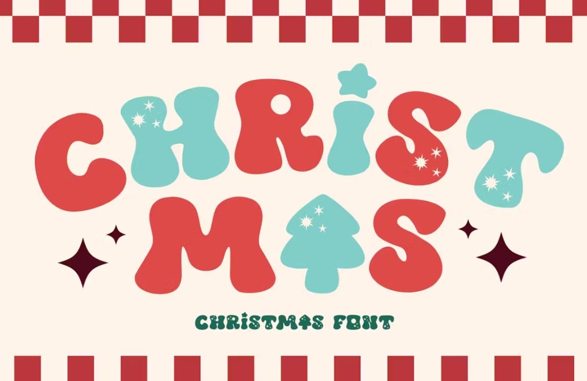 Bubbly Style Display Font for Holiday Flyers and Posters