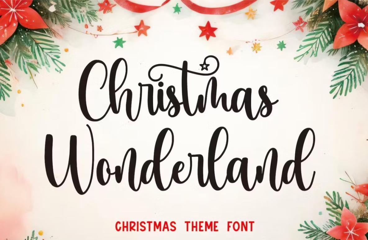 Calligraphy Style Christmas Themed Display Font Download