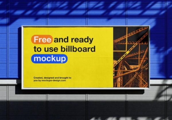 Realistic Billboard Mockup PSD in Urban Environment