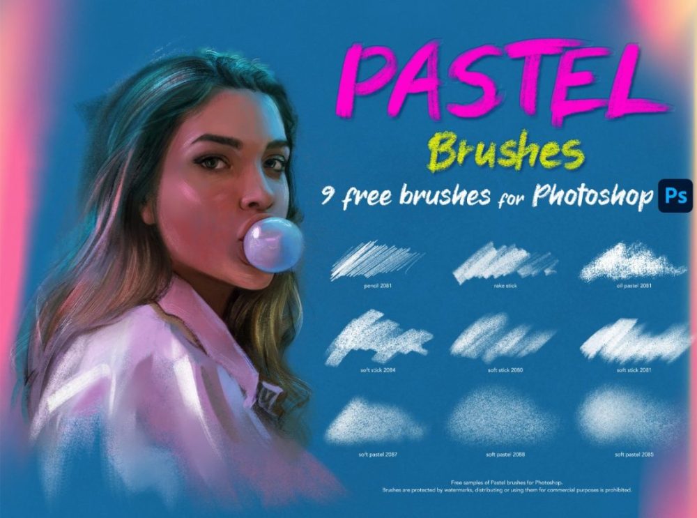 9 Free Pastel Brushes Set