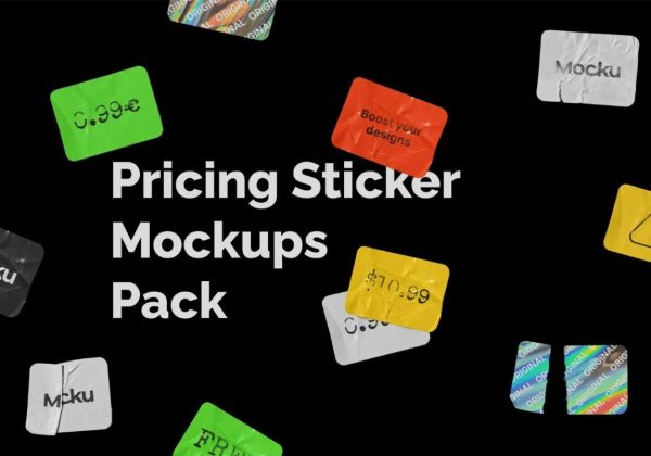 Realistic Sticker Label Mockup