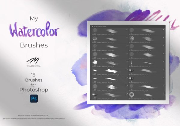 Free Watercolor Swashes Brushes Set