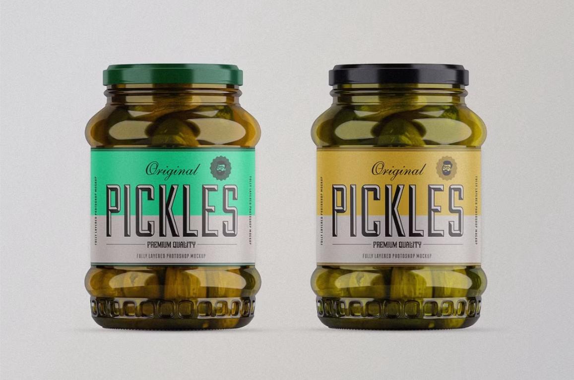 High Quality Pickle Branding Mockup