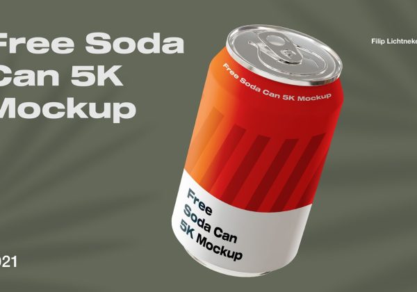 5K Soda Can Mockup PSD