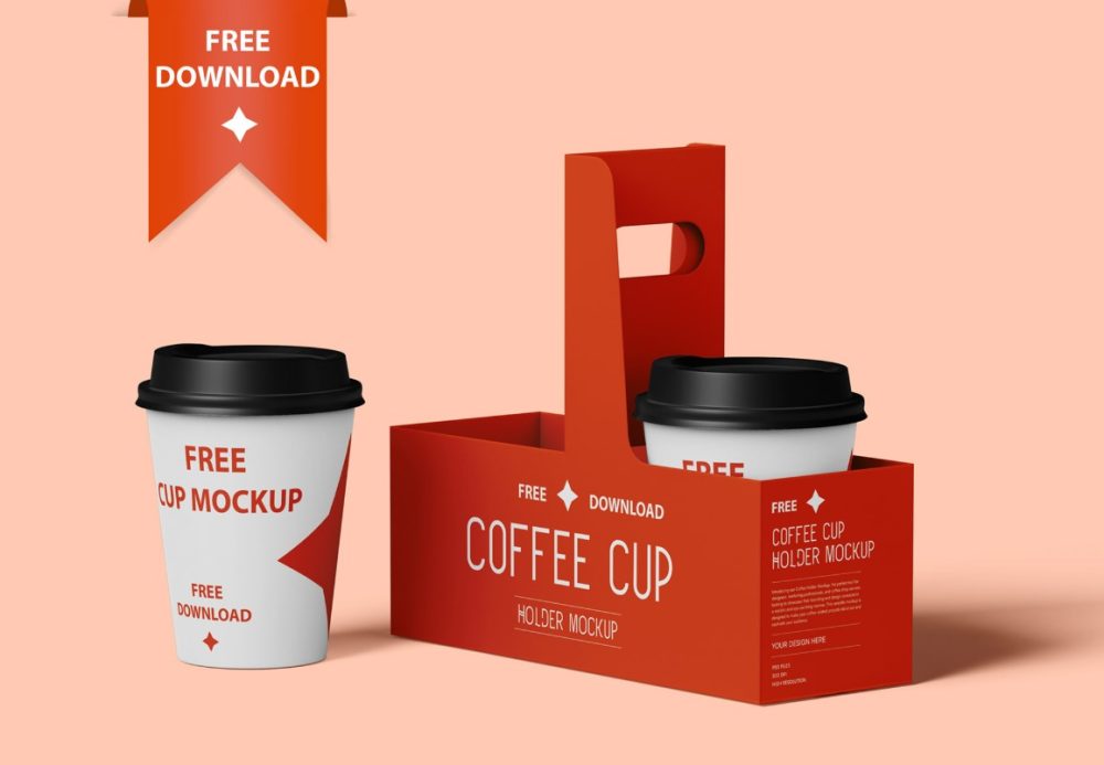 Coffee Cup Holder Mockup PSD