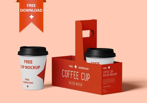Coffee Cup Holder Mockup PSD