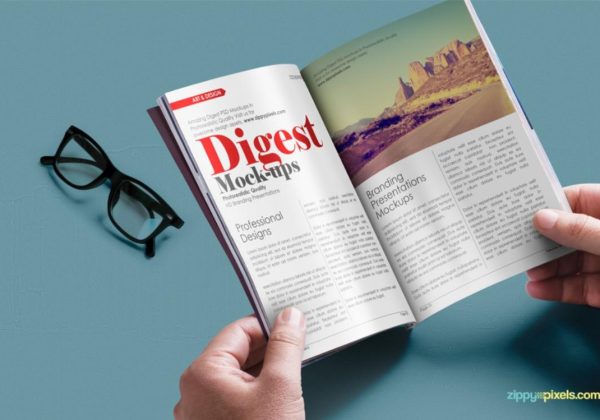 Digest Magazine Mocjup PSD