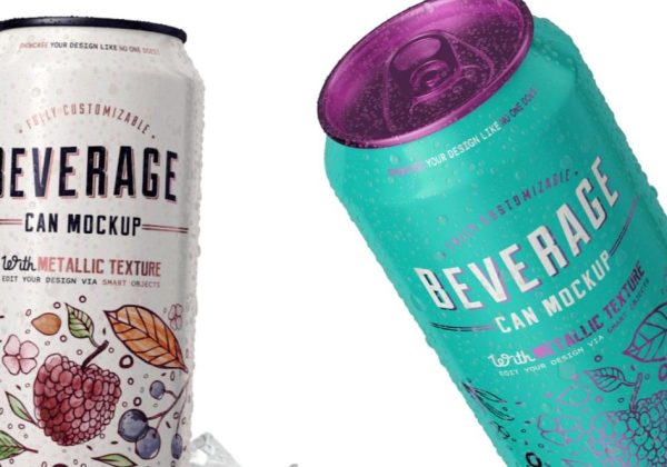 Free Beverage can Mockup PSD