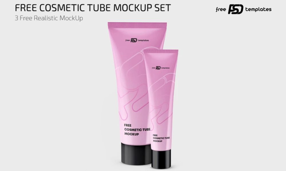 Free Cosmetic Tube Mockup PSD