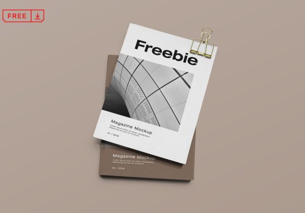 Free Magazine Branding Mockup PSD Download