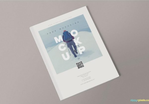 Free Magazine Cover Mockup PSD