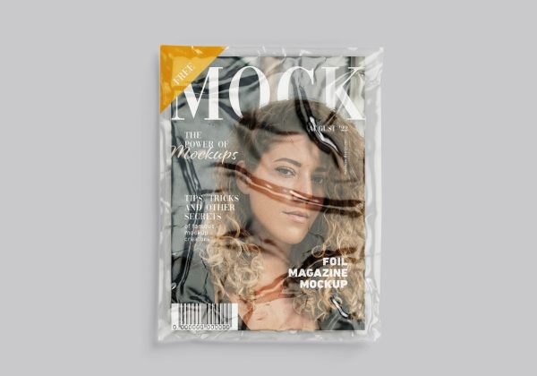 Free Magazine in Foil Mockup