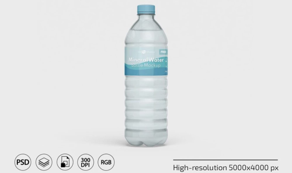 Free Water Bottle Mockup PSD