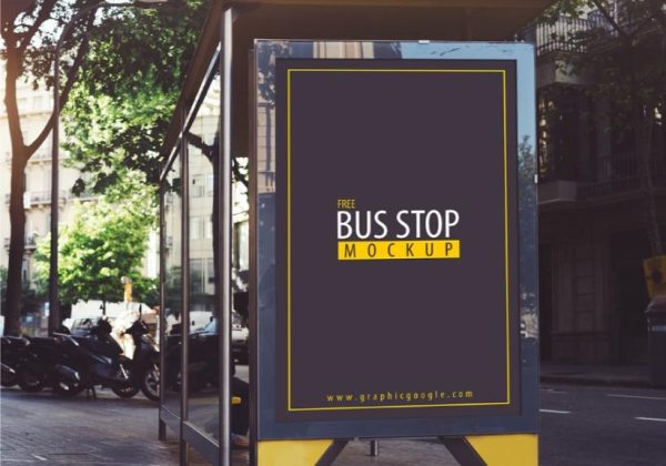 High quality Bus Stand Mockup