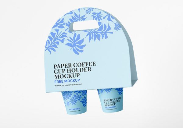 Paper Coffee Cup Holder Mockup PSD