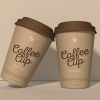 Realistic Coffee Cup Logo Mockup