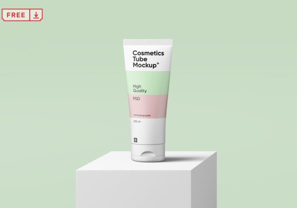 Realistic Cosmetics Tube mockup PSD