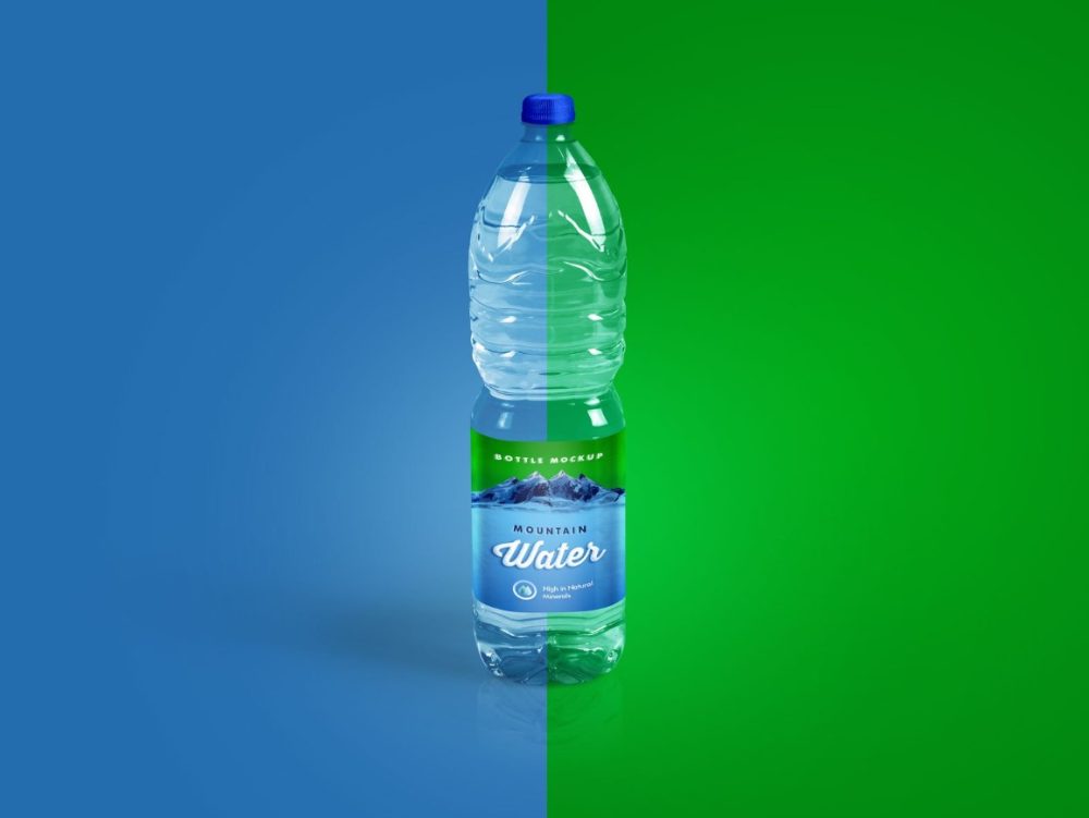 Realistic Water Bottle Mockup PSD