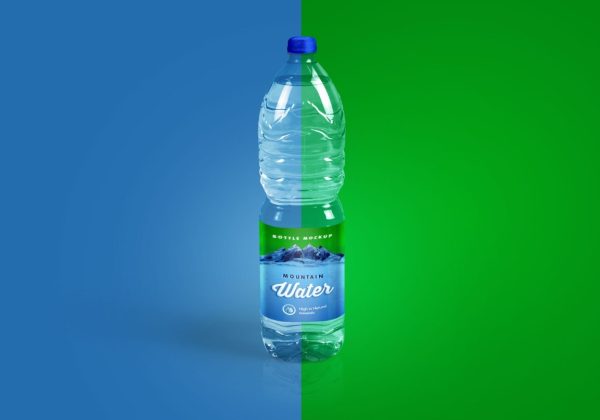 Realistic Water Bottle Mockup PSD