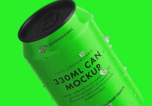 330 ML Editable Soda Mockup