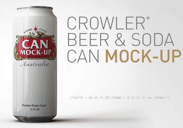 Beer and Soda Can Mockup PSD