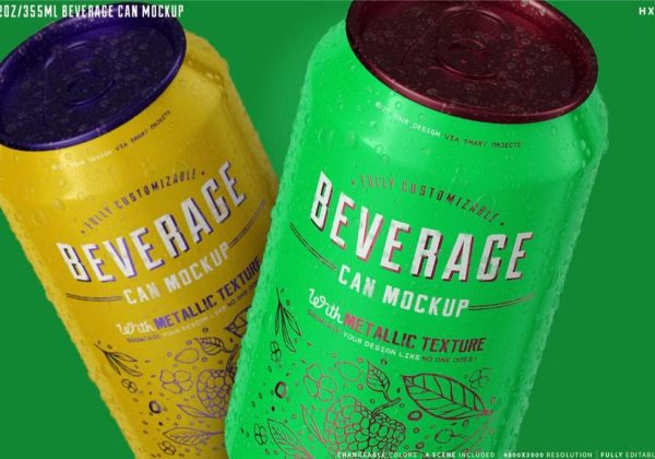 Beverage Can Mockup PSD