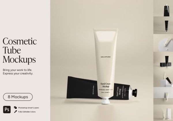 Cosmetics Tube Mockup PSD Download