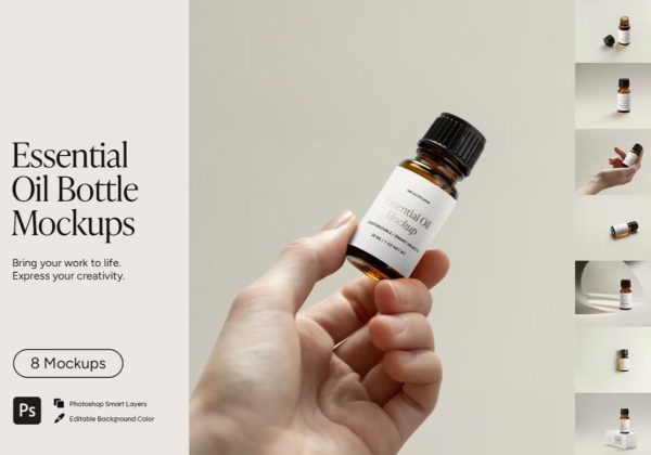 Essential Oil Bottle Mockups