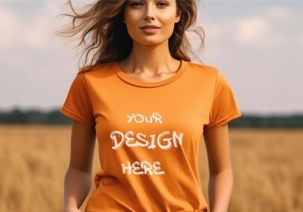 Female t Shirt Mockup PSD