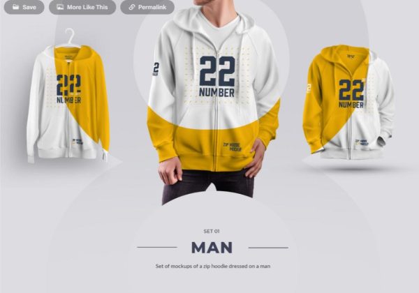 Free Zipped Hoodie Mockup PSD