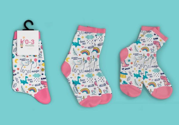 Free baby Socks Mockup PSD