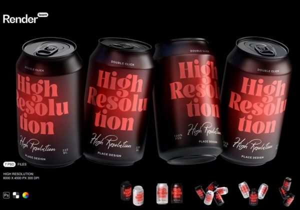 High Resolution Can Mockup PSD