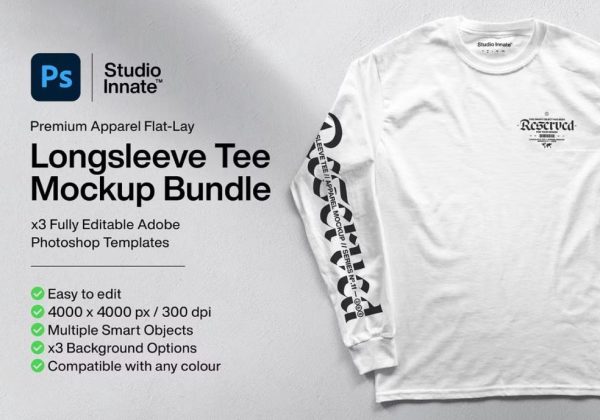 Long sleeve Tee Mockup PSD